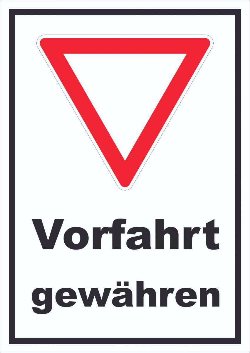 Schild Vorfahrt gewähren HBDruck Schilder, Textildruck & Stickerei