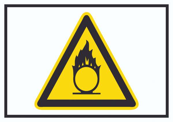 Vorsicht Brandfördernde Stoffe Symbol Schild