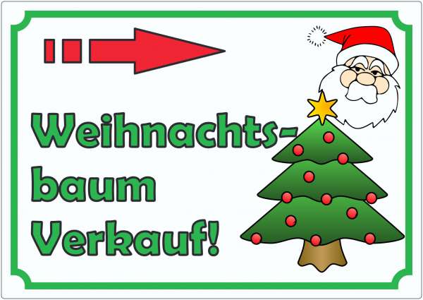 Werbeaufkleber Weihnachtsbaum mit Pfeil nach rechts Aufkleber