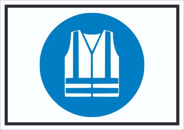 Warnweste benutzen Symbol Schild