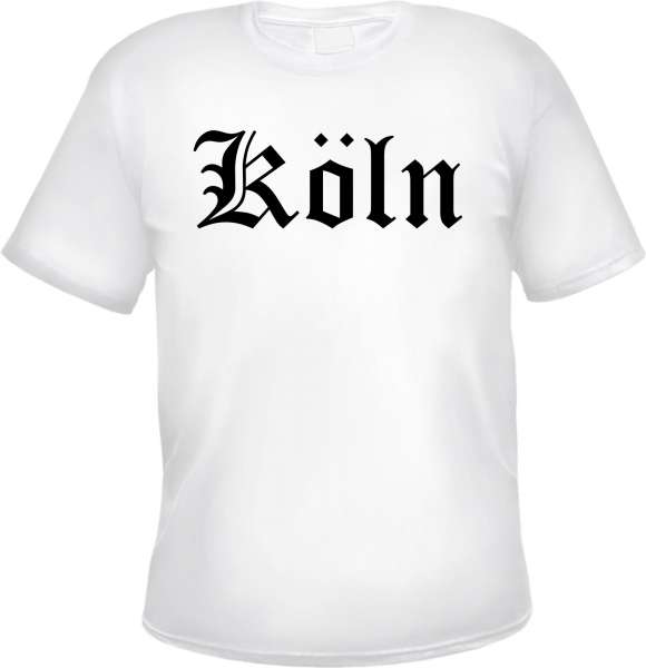 Köln Herren T-Shirt - Altdeutsch - Weißes Tee Shirt