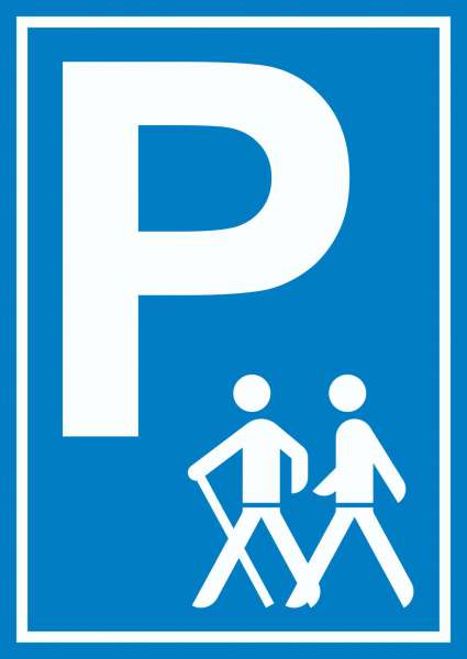 Wanderer Parkplatz Schild