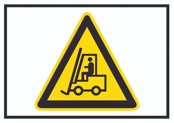 Vorsicht Flurförderfahrzeuge Symbol Schild