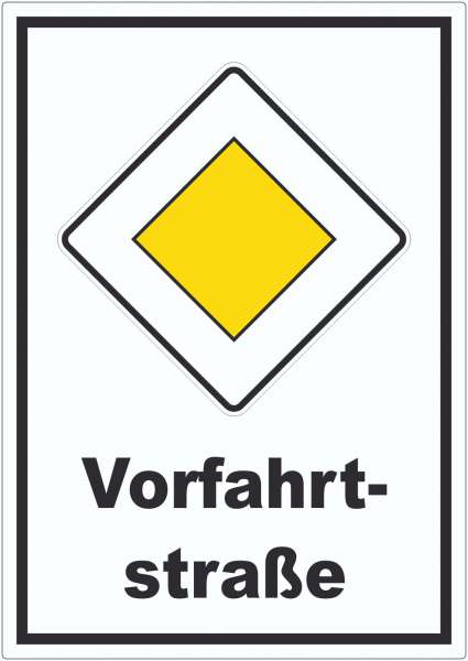 Vorfahrtstraße Aufkleber