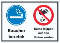 Schild Raucherbereich Boden verboten Schild Raucherbereich Boden verboten