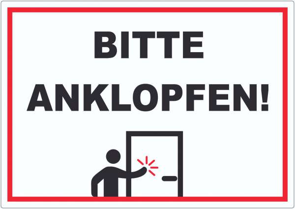 Aufkleber Bitte anklopfen