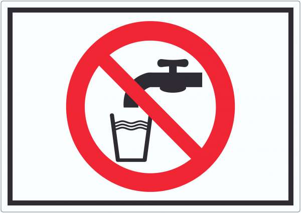 Kein Trinkwasser Symbol Aufkleber Nicht Trinken