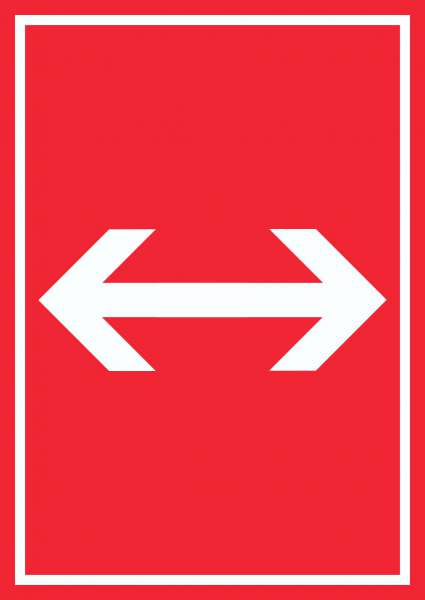 Richtungspfeil rechts links Schild hochkant weiss rot Pfeil