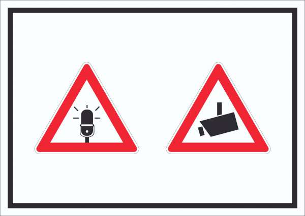 Achtung Audio- und Videoüberwachung Schild Symbol