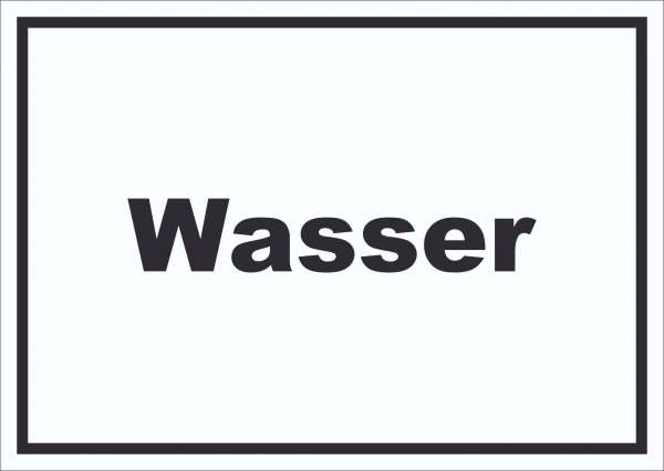 Wasser Schild mit Text Anschluss waagerecht