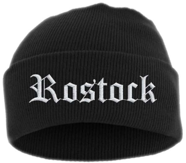 Rostock Umschlagmütze - Altdeutsch - Bestickt - Mütze mit breitem Umschlag